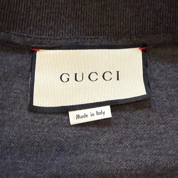 Gucci Mens Grey Long Sleeve Quarter Button Polo XXL - Picture 2 of 9